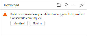 Bollette espresse! avviso su Edge
