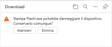 Stampa Flash! avviso su Edge